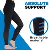 Compression Leggings 20-30mmHg for Women Circulation - Footless Compression Support Tights - High Waist Pantyhose Stockings for Ladies Black, Medium