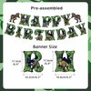 NICOWARM Dinosaur Birthday Party Decorations Set Includes Pre-assembled Happy Birthday Banner, Dinosaur Hanging Swirl, Honeycomb Centerpiece for Table, Dinosaur Party Supplies for Home, School