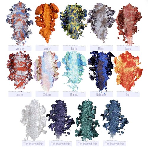 Tintark Galactic Assemble Eyeshadow Palette 14 Colors Glitter Shimmer Metallic Eye Shadow Pallet Brown Blue Galaxy Eye Makeup Palettes Create Space-like Eyes Make up Vegan & Talc Free