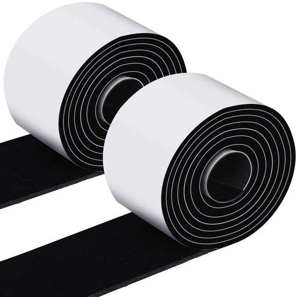 2 Packs Felt Strips with Adhesive Backing Non Slip Felt Furniture Pads Adhesive Felt Roll Felt Tape for Protecting Hardwood Floors Chair Wall Protector(120 x 2 x 0.12 Inch, Black)