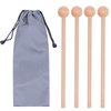 2 Pair Wood Mallets Percussion Sticks for Glockenspiel, Xylophone, Chime, Woodblock, and Bells, 8 Inch Long with a Carry Bag