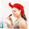 Beaupretty 2 Pack Spa Headband for Women, Devil Horns Facial Headband Face Wash Headband Makeup Cosmetic Shower Soft Hair Band (Black, Red)