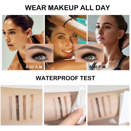 Microblading Eyebrow Pen New 3D Waterproof Eyebrow Pencil 4 Tipped Precise Brow Pen Tattoo Pencil - Creates Natural Long-lasting Looking Brows Effortlessly Magic Brow Pencil for Women (Light Brown)