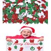 NT-ling Christmas Glitter Foam Stickers Self-Adhesive Christmas DIY Foam Craft Kits Santa Claus, Christmas Tree, Snowman, Bell, Elk, Bow, for Kids' Art Projects, Cards, Party Decorations,96 Pieces