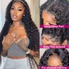 Nuocheng Deep Wave Lace Front Wigs Human Hair 13x4 Curly Wave Lace Frontal Wigs Human Hair For Women 180% Density HD Transparent Glueless Wigs Human Hair Pre Plucked with Baby Hair (22inch)