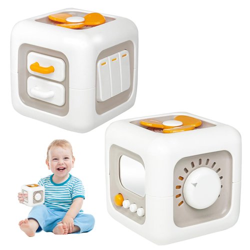 JIUTONG Montessori Toys for 1+ Year Old,Busy Cube Sensory Toys for Toddlers 1-3,Activity Cube Busy Board Toys for Toddler Travel,Baby Learning Fine Motor Skills Toys Birthday Gifts Boy Girl