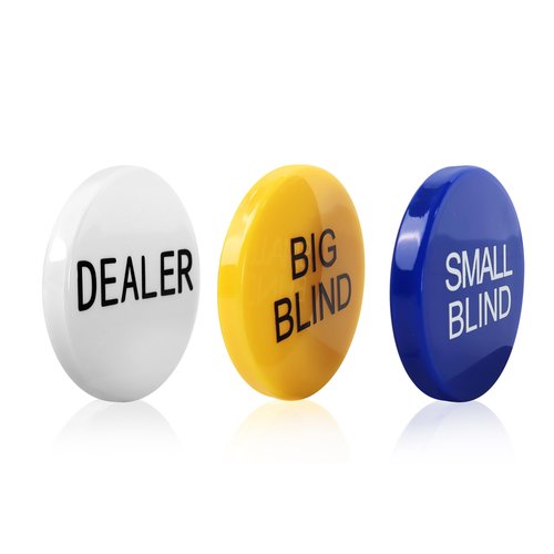 GSE Games & Sports Expert Small Blind, Big Blind, Dealer Button - Set of 3 Professional Casino Texas Hold‘em Poker Button for Gambling Card Games, Poker Nights, Tournaments