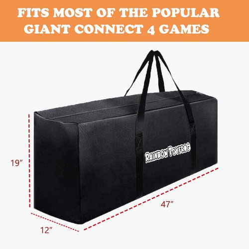 Giant 4 in a Row Connect Game Carrying Duffle Bag - Easy Storage & Transportation for Life Size Jumbo 4 to Score Connect Four Outdoor Board Game (Game Not Included)47"Convas Sport Travel Duffle Bag