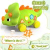 Baby Toys for 1 Year Old Boy Gir - Bilingual Musical Dinosaur Toy, Touch & Go Musical Light Crawling Educational Learning Toys for Toddlers 1-3, Christmas Birthday Gifts Baby Toys for 6-12 Months Up