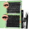 Eyelash Extension Kit 280 pcs Fluffy Lash Clusters D Curl 14-22mm Mix 80D&100D Individual Lashes with Lash Bond, Lash Seal and Lash Applicator for Lash Extension, by Anforlin