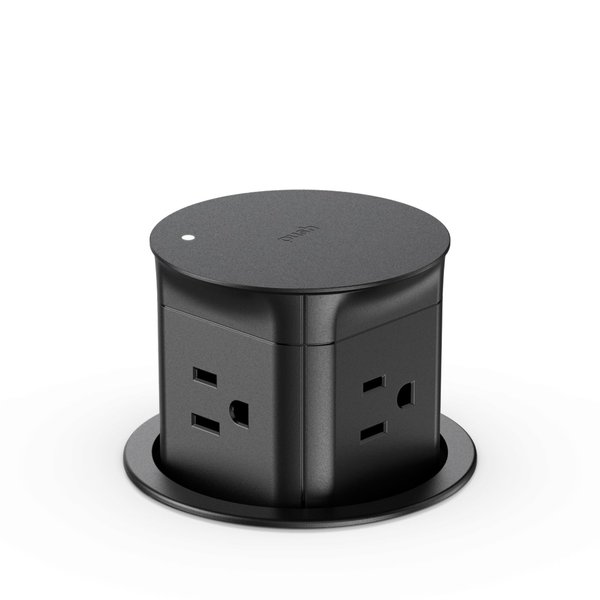 Automatic Pop up Outlet for Kitchen Counter Island,Pop Out Outlet Station with 15 Amp Receptacle Outlet, Splash Resistant,3.15" Diameter Round Pop Up Counter Outlet,Conference Table Power Hub