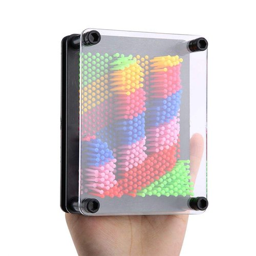 Wal front 3D Colorful Pin Art Board Hand Model Interesting Durable Novel Pin Art for Kids Home Office Decoration(黑底小号)