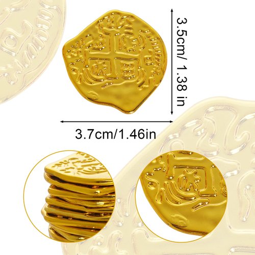 SUMERSHA 100Pcs Gold Coins Plastic Pirate Coins Fake Gold Coins Fake Pirate Treasure Coins for Pirate Birthday Adventure Themed Party Decorations Treasure Hunt Game Supplies (Gold)