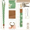 bolimoss 2-in-1 ID Badge Holder & Lanyard Wallet, Frog Mushroom Lanyard for ID Badge Wallet,Lanyard Wallet with Zipper Pocket,Cute Florals Badge Holder with Detachable Neck Wrist Lanyard