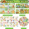 LSJDEER Wild Animals Party Favors, Jungle Safari Birthday Decorations, Animal Gifts Bags Keychain Mini Notepad Stickers Bracelets for Animal Party Supplies Kids Boys Girls