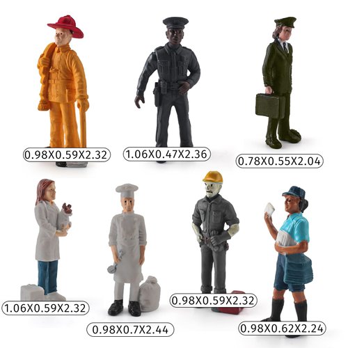 BRETOYIN 1Inch Mini Working People Figurines Toy Playset Individually Hand-Painted Mini People Action Figures Realistic People Figurine Model Toy for Kids