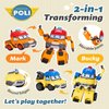 Robocar Poli Mark Transforming Robot, 4" Transformable Action Toy Figure Vehicles, Emergency Vehicle Playset, Holiday Birthday Exclusive Rescue Car Toys Gift for Boys Girls Age 1 2 3 4 5