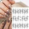 5 Sheets Black Snake Nail Art Stickers White Black Flower Big Snake Nail Decals Red Love Heart Nail Art Supplies Butterfly Star Moon Leaf Nail Art Design Decoration Accessories for Women Manicure
