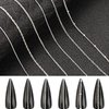 JERCLITY 1 Box 6 Strips Nail Chains for Nail Art Silver Alloy Metal Nail Art Chains Silver Nail Charms Punk Nail Studs Silver Caviar Beads Chain Jewelry Accessories for Women Nail Art