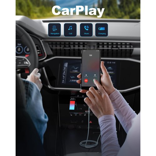 TRIVERSETECH Car Carplay Cable for iPhone 15, USB C Woven Cable Compatible with iPhone 15 CarPlay Cable, USB A to USB C Car Charger for iPhone 15, Support Max 6A Power Delivery, Data Transfer