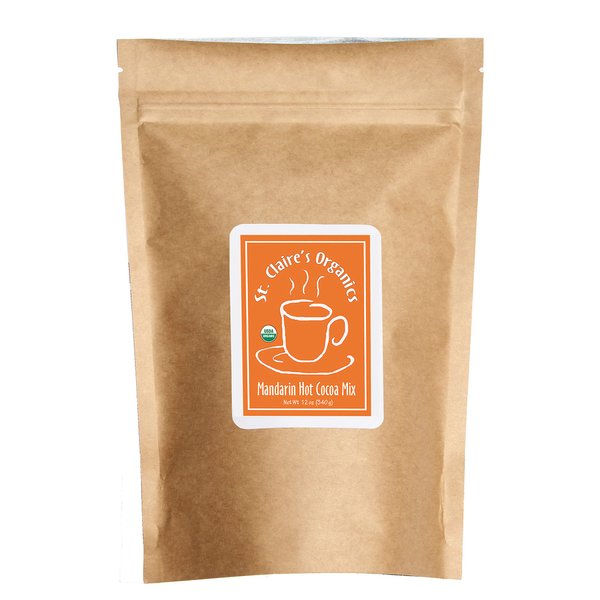 St. Claire's Organic Gourmet Hot Cocoa, (Mandarin, 12 Ounce Bag, 20 servings) | Allergen-Free, Vegan, GMO-Free, Gluten-Free | Made in the USA in a Dedicated Allergen-Free Facility