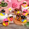 24 Set Cowboy Rubber Duck Mini Yellow Duckies Bath Party Toy Tiny Ducks Bathtub Toy with Cowboy Hat Paisley Bandanas Sunglasses for Summer Baby Shower Birthday Swimming Party Favor (Cute Style)