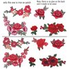 BronaGrand 12 Pieces 6 Pairs Embroidered Patches Various Rose Flower Sew on Patch for DIY Art Craft,Clothings,Jeans
