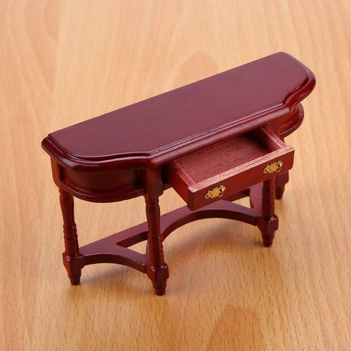 1 12 Scale Dollhouse Furniture, Miniature Dollhouse Furniture, Wooden Doll House Accessories And Furniture 1:12 Scale Dollhouse Half-Round Table Model for Children Home Adults Daughters