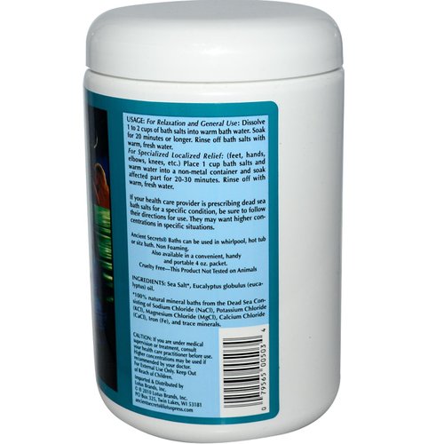 Dead Sea Bath Salts Eucalyptus Ancient Secrets 2 lbs Bath Salt