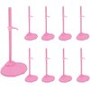 10 PCS Acrylic Doll Stands, Doll Display Stands with Adjustable Waist Clip, Transparent Doll Support Stand, Mini Doll Holder Stand for 11 to 13 Inch Dolls Action Figure Stand Doll Accessories (Pink)