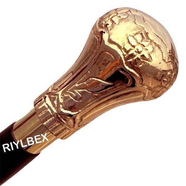 Riyex Canes Replica of Bat Masterson Brass Knob Handle Walking Cane