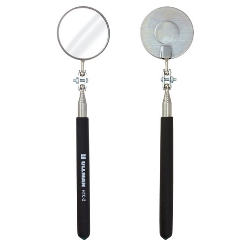 Ullman HTC-2 Pocket Size Telescoping Inspection Mirror with 2.25 inch Round Mirror and Black Handle - Perfect for Mechanics, Contractors, HVAC Technicians, and Trade Professionals