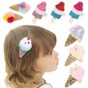 Baby Girls Hair Clips Ice Cream Shape Clips Glitter Sparkly Hair Bows Boutique Hair Barrettes hairpins hair accessories for Little Girls Teens or women, 8 pcs