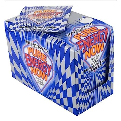 Energy Now Pure Energy Herbal Supplement 3 Tablets Per Packet, (Pack of 24) 1 Box