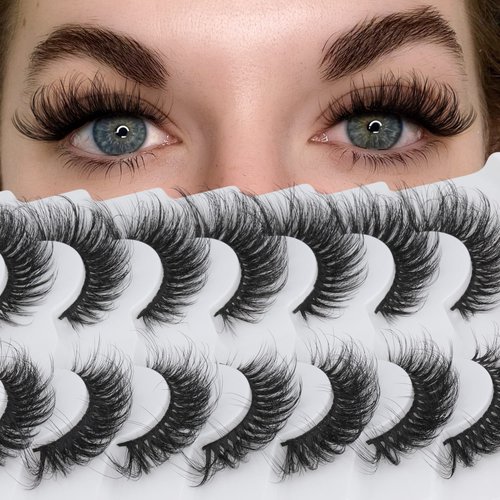 Fox False Lashes Natural Look Lashes Cat Eye Lashes Natural Look Wispy Faux Mink Lashes 7 Pairs Multipack by Focipeysa