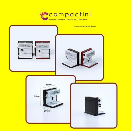 compactini Miniature Set 1:12 Scale Models Dollhouse Accessory Coffee Pot Cup Beverage Bottle Kettle (Coffee Machine Brown)