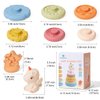 BUTI4WLD 8 Piece Stacking & Nesting Baby Toys, No Hole Stacks of Circles Soft Teething Toy and Building Circle with Pink Horse Figure, Newborn Essentials for 6 12 18 Months Boys Girls
