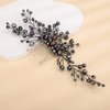 Teyglen Bridal Black Crystal Hair Comb Gothic Black Rhinestone Wedding Hair Side Comb Headband Handmade Hair Pieces Headpieces Hair Jewelry for Women Girl Party Prom