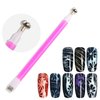 JERCLITY 5 Pieces Nail Magnet Stick Cat Eye Magnet Tool Double-Headed Flower Design Nail Art Magnet Pen Set Magnet Wand Strong Magnet Stick Dotting Pens for Home DIY, Salon, Studio
