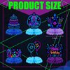 Chinco 6 Pcs Glow Party Birthday Centerpieces Neon Birthday Decorations Honeycomb Birthday Centerpieces Neon Centerpieces for Tables Neon Birthday Party Supplies(Vibrant)