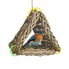 Tfwadmx Bird Seagrass Hammock Tent, 3Pcs 7x7in Seagrass Mat for Birds, Hanging Parrot Toys, Counre House Hut Hideout for Parakeets, Lovebirds, Budgies, Cockatiels