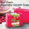 Glycerin Bar Soap Red Charm Scent - Natural, Vegan-Friendly, Hypoallergenic - Moisturizing and Hydrating with 100% Vegetable Glycerin - Sulfate-Free, Paraben-Free, Chemical-Free - 4.5 oz