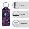 Baxinh Galaxy Butterfly Chapsticks Holder Keychain for Lipstick Lip Balm, Functional Lipstick Holder Clip-on Keychain Car Accessories for Women Girl, Purple