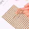 3555PCS Rhinestone Stickers for Crafts, Self Adhesive Gem Stickers 3/4/5/6/8 MM Face Jewels Stick on Bling Pearls for Face Eye Nail Hair Body Makeup Crafts DIY Scrapbooking Embellishments (Champagne)