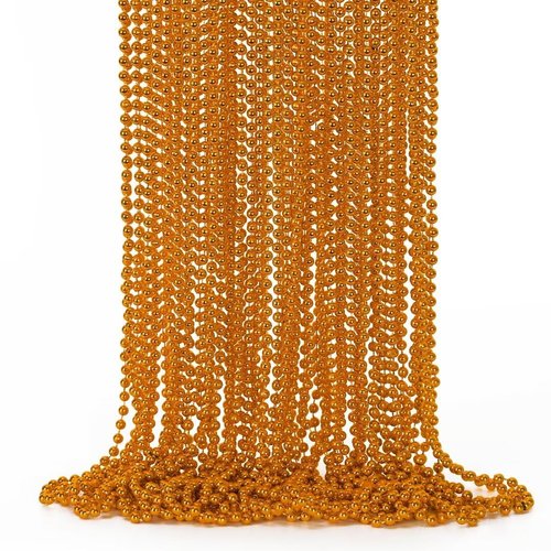 24PCS Bead Necklace, Orange Bead Necklaces Party Favors, 33&quot; Mardi Gras Necklaces Women and Men, ...