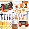 Magic4U Kids Tool Set, 52PCS Toddler Tool Set with Electric Drill Toy & Kids Tape Measure, Pretend Play Construction Toys Costume with Kids Tool Belt, Toy Tool Bag for Boy Girls Age 3-8