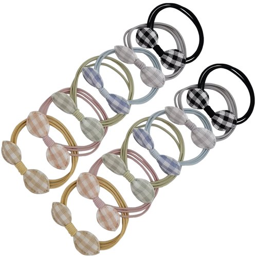 UaiUya 12pcs Cute Bowtie Hair Elastic Ties Ponytail Holders for baby, girls, and teens Comfortable,Quality and Trendy
