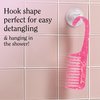 Rizos Curls Hanging Shower Comb, Detangle & Distribute Conditioner In Shower, Gentle On All Curl Types, Easy to Hang & Use, Pink