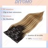 DIYOMO Seamless Hair Extensions - Real Human Hair,Human Hair Extensions Clip in Hair Extensions 120g 7pcs PU Clip In Hair Extensions Real Human Hair 14Inch P216 Dirty Blonde to Caramel Blonde