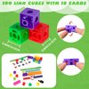 Sonwyoung 119 Pcs Manipulative Cubes with Activity Cards Linking Cubes Activity Set Math Cubes with Storage Container Connecting Blocks Cubes Set Educational Toy for Age 4-8 Preschool